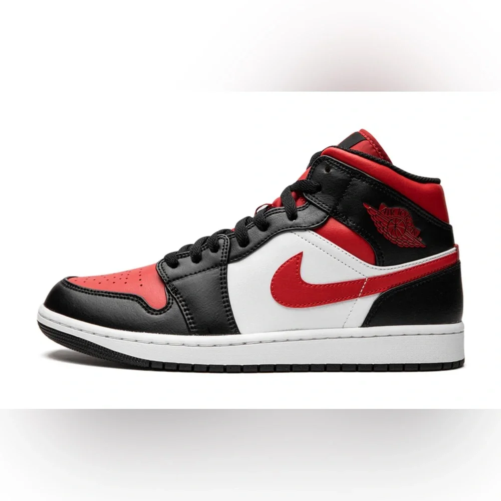 New Air Jordan 1 MID Bred Toe 554724-079 Mens Sz 8.5